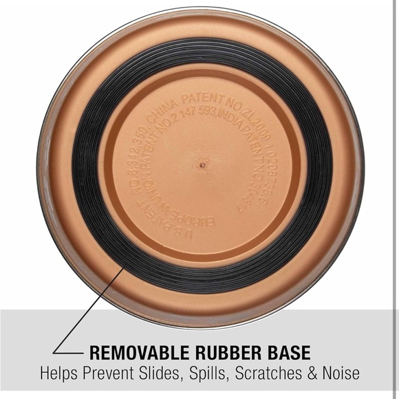 2 Copper Dog Bowl with Paw and Bone Design - Picture 3 of 6